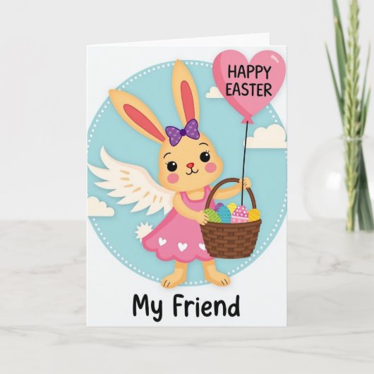 Angel Bunny Friend Holiday Card Kaart (Voorkant)
