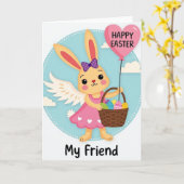 Angel Bunny Friend Holiday Card Kaart (Gele Bloem)