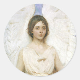 Angel by Abbott Thayer, Vintage Victorian Fine Art Ronde Sticker