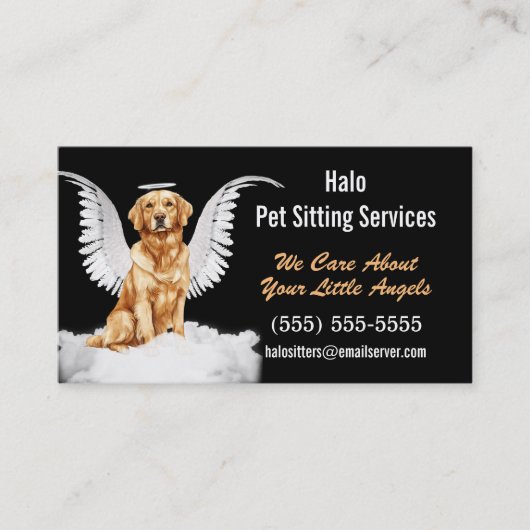 Angel Cat and Dog Pet Sitting Services Visitekaartje (Voorkant)