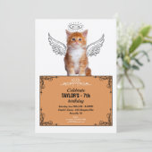 Angel Cat Angelic uitnodiging (Staand voorkant)