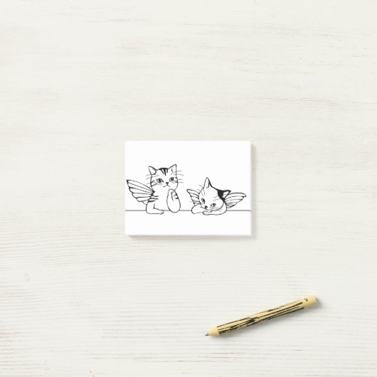 Angel Cat Boring Kerstmis Post-it® Notes (Op bureau)