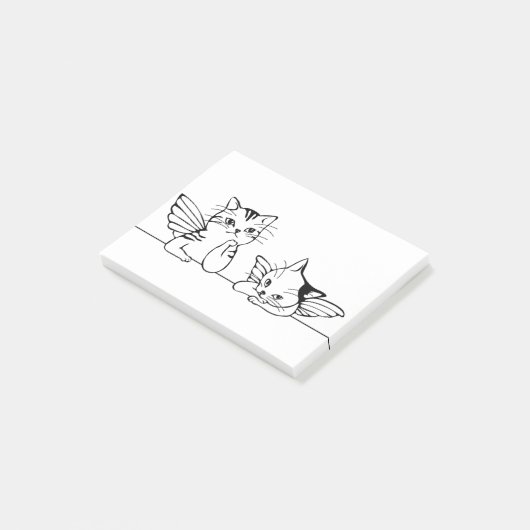 Angel Cat Boring Kerstmis Post-it® Notes (Schuin)