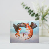 Angel Cat en Mouse Game Briefkaart (Staand voorkant)