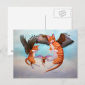 Angel Cat en Mouse Game Briefkaart (Voorkant / Achterkant)