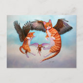 Angel Cat en Mouse Game Briefkaart (Voorkant)