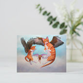 Angel Cat en Mouse Game Briefkaart (Staand voorkant)