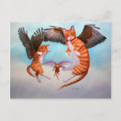 Angel Cat en Mouse Game Briefkaart (Voorkant)