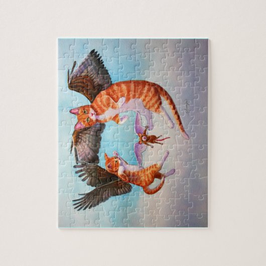 Angel Cat en Mouse Game Legpuzzel (Verticaal)