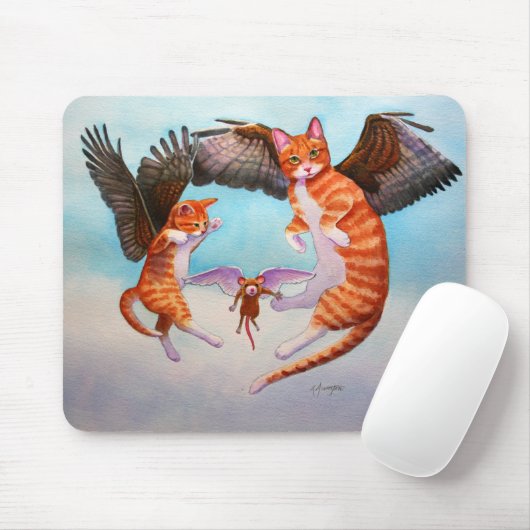 Angel Cat en Mouse Game Muismat (Met muis)