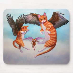 Angel Cat en Mouse Game Muismat