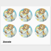 Angel Cat Family SPINT op het blad ZWARE STICKERS (Vel)