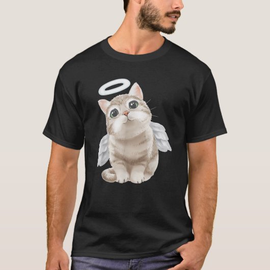 angel cat for lovers cute little cats kitty kitten t-shirt (Voorkant)
