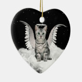 Angel Cat Gray Tabby Pet Memorial Keramisch Ornament (Rechts)