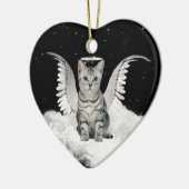Angel Cat Gray Tabby Pet Memorial Keramisch Ornament (Links)