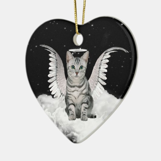 Angel Cat Gray Tabby Pet Memorial Keramisch Ornament (Links)