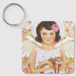 Angel & Cat Keychain – Kindness in Every Moment