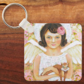 Angel & Cat Keychain – Kindness in Every Moment (Voorkant)