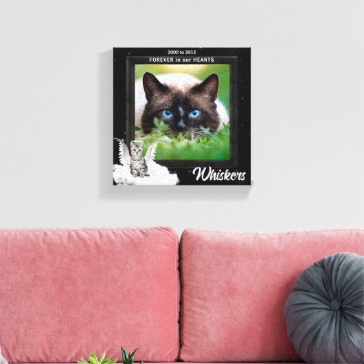 Angel Cat Pet Memorial Foto Canvas Afdruk (Insitu (Woonkamer))