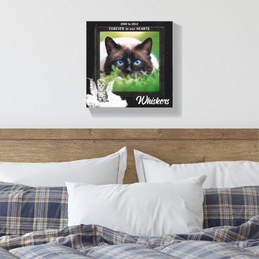 Angel Cat Pet Memorial Foto Canvas Afdruk (Insitu (Slaapkamer))