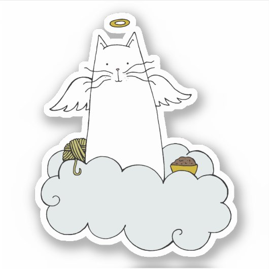 Angel Cat Sticker (Voorkant)