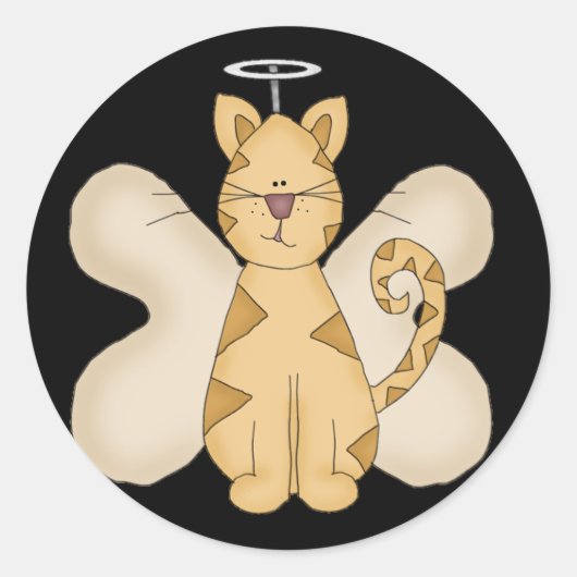 Angel Cat Tshirts en geschenken Ronde Sticker (Voorkant)