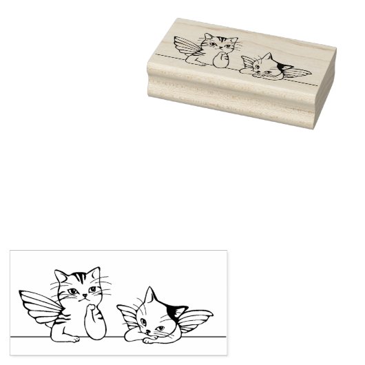 Angel Cats Art Stempel (Gestempeld)