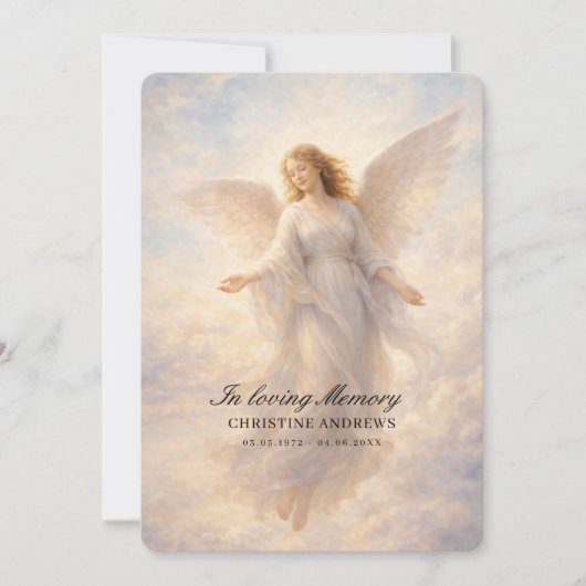 Angel Celebration of Life Funeral Kaart (Voorkant)