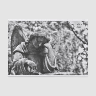 Ángel cementerio blanco y negro tissuepapier