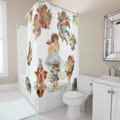 angel cherub antiek hevenachtig Victoriaans Douchegordijn (In situ)