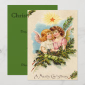 Angel Cherub Evergreen Bough Heaven Kaart (Voorkant / Achterkant)