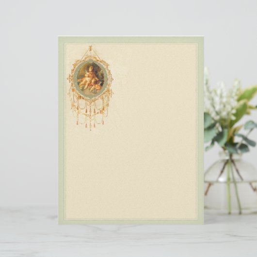 Angel Cherub Golden Letterhead (Staand voorkant)