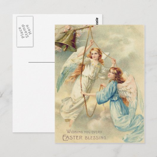 Angel Cherub Hemel Ringing Bell Briefkaart (Voorkant / Achterkant)