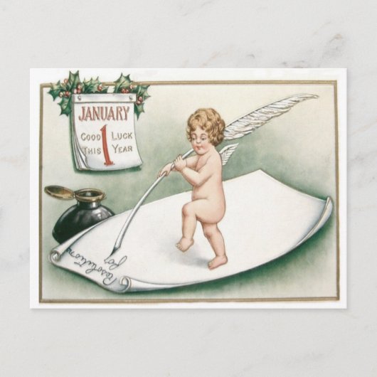 Angel Cherub Holly Agenda Resolutie Brief Briefkaart (Voorkant)