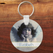 Angel Cherub houdt haar gezicht in haar handen Sleutelhanger (Voorkant)
