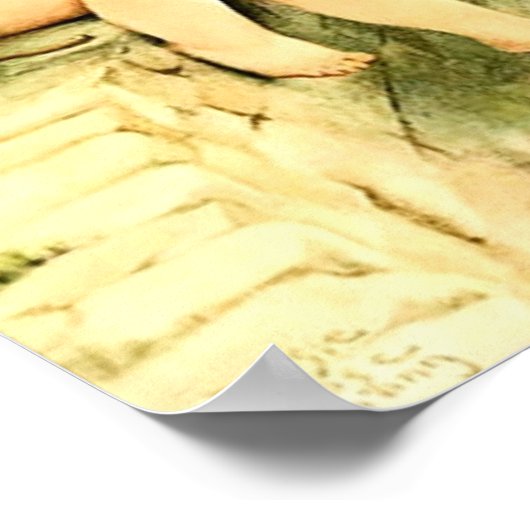  Angel Cherub in Peony Garden circa 1920 Poster (Hoek)