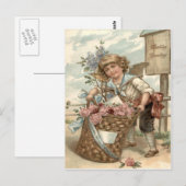 Angel Cherub Mand van Rozen Vogelhuis Briefkaart (Voorkant / Achterkant)