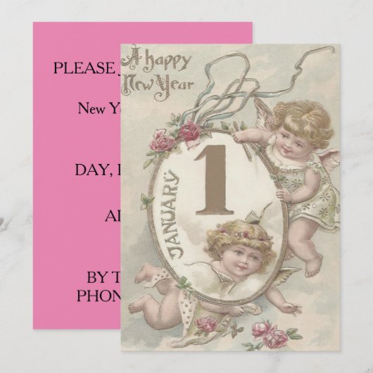 Angel Cherub Roos Kaart (Voorkant / Achterkant)