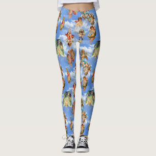 angel cherub wolken antiek , zwaar Victoriaans Leggings