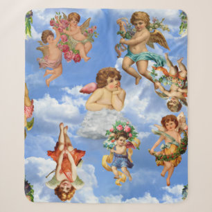 angel cherub wolken antiek , zwaar Victoriaans Sherpa Deken