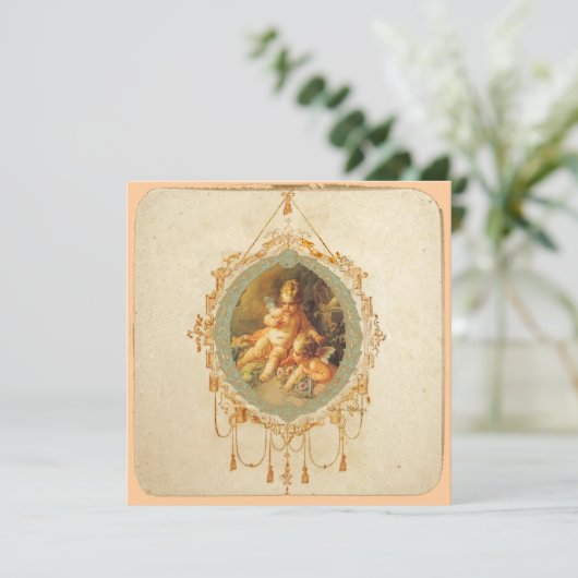 Angel Cherubs nodigt uit om de datumkaarten op te Save The Date (Staand voorkant)