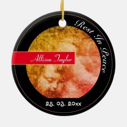  Angel Child en Stormy Heaven/Kerstmis Keramisch Ornament (Achterkant)