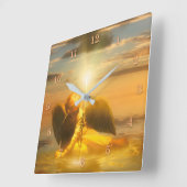 Angel Child LIGHT Vierkante Klok (Hoek)