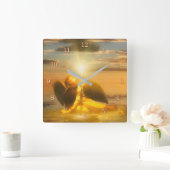 Angel Child LIGHT Vierkante Klok (Huis)