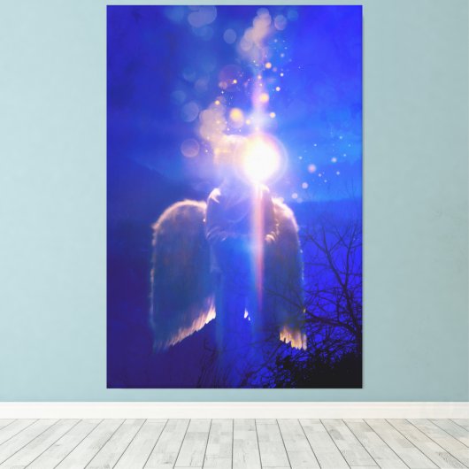 Angel Child "NOOIT ALONE" Canvas Afdruk (Insitu (Houten vloer))