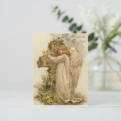 Angel Christelijk Cross Lily Leaf Briefkaart (Staand voorkant)