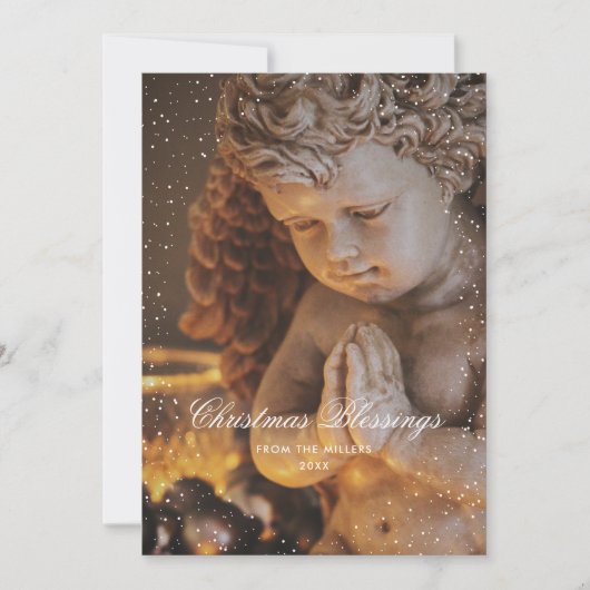 Angel Christelijke kerstwinterfeestkaarten Feestdagenkaart (Voorkant)