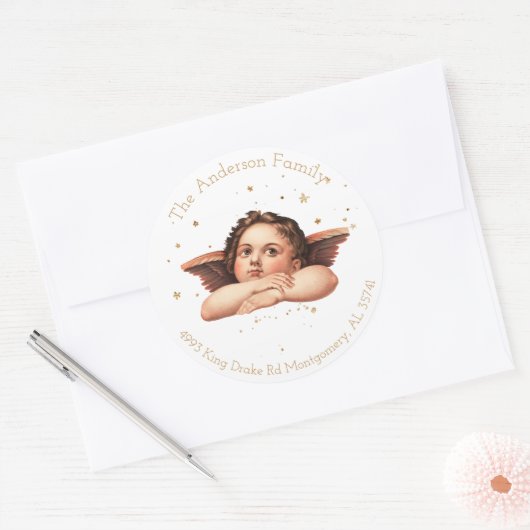  Angel Christmas Adres Label (Envelop)