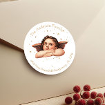 Angel Christmas Adres Label<br><div class="desc">Introductie van de Angels Gold Stars Classic Return Address Classic Round Sticker – de perfecte aanvulling op uw vakantie-enveloppen dit jaar! Verhoog uw seizoensgroeten met een charmant en elegant ontwerp dat de vreugde en warmte van de vakantiegeest weerspiegelt. Deze unieke sticker verfraait niet alleen uw enveloppen, maar voegt ook een...</div>