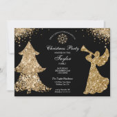 Angel Christmas Tree Family Dinner Party Kaart (Voorkant)